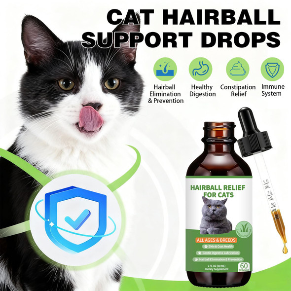 Derggzey Hairball Treatment For Cats Cat Hairball Remedy Supports Skin & Coat