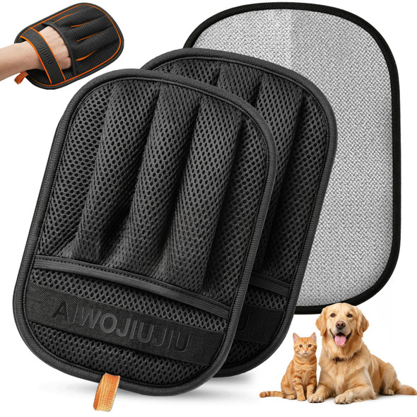 Aiwojiujiu 2 Pcs Pet Hair Removal Glove For Cats & Dogs Newly
