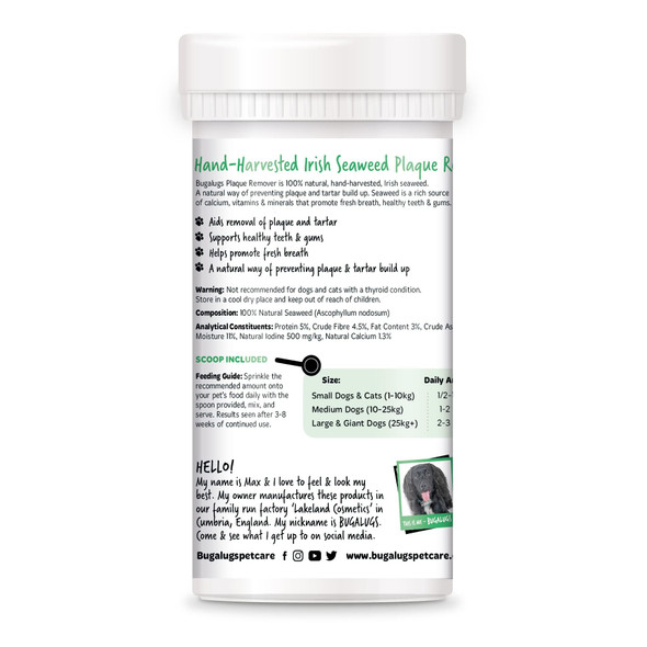 Bugalugs Plaque Off Remover For Dog Teeth Bad Breath 100% Natural 70G
