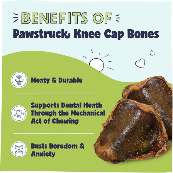 Pawstruck Natural Knee Cap Dog Bones - Treats for Aggressive Chewers, Low Fat and High Protein Chews, Beef Flavor, Long Lasting and Calming Rawhide Alternatives - 10 Pack - Packaging May Vary Pawstruck Natural Knee Cap Dog Bones - Treats for Aggressive Chewers, Low Fat and High Protein Chews, Beef Flavor, Long Lasting and Calming Rawhide Alternatives - 10 Pack - Packaging May Vary
