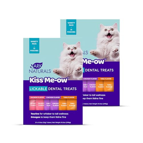 Ark Naturals Kiss MeOw Lickable Cat Dental Treats Variety Pack Promotes Hydration Dental Variety Pack