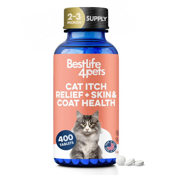 Bestlife4Pets Cat Itchy Skin Relief & Hair Loss Treatment Holistic Allergy Relief