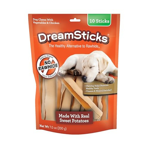 Dreambone Dreamsticks Dog Chews Made With Real Sweet Potato (Pack Of 1 10 Count
