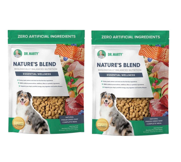 Dr. Marty Nature's Blend Essential Wellness Freeze Dried Raw Dog Food (2 Pack 16 Oz 2 Pack