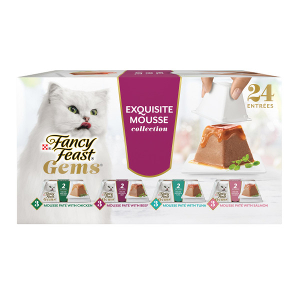 Fancy Feast Gems Pate Cat Food Mousse And A Halo Of Savory Gravy 4 Oz Variety Pack