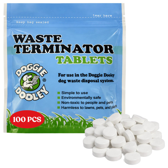 Doggie Dooley Waste Terminator Tablets Pet Digester Concentrate For InGround Disposal Unit Break 100 Count