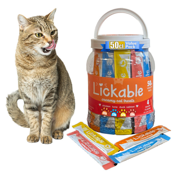 Fieldcrest Farms Lickable Creamy Cat Treats 50Ct Variety Pack