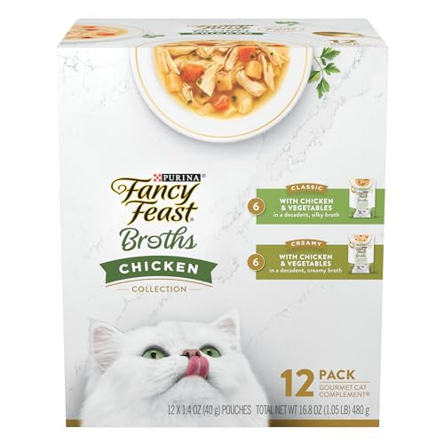 Fancy Feast Purina Fancy Feast Chicken Broth Complement Lickable Grain Wet Cat 1.4 Oz Variety Pack