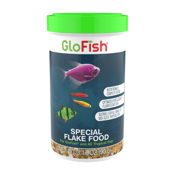Glofish Special Flake Food For Fish Treat Glofish And Small To MidSized 3.17 Ounces