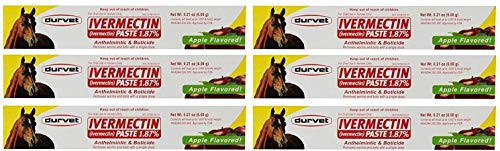 Durvet 6 Pack Of Ivermectin Paste Each Apple Flavored Horse Wormer 0.21 Ounces 6 Pack
