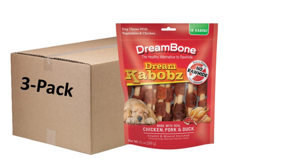 Dreambone Dream Kabobz RawhideFree Chews For Dogs (3 Packs Of 54 Count