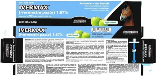 First Companion Ivermax (Ivermectin) Equine Paste 1 Pack Blue 6.08 Gram 1 Pack