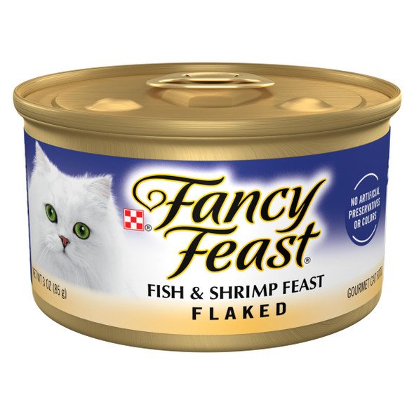 Fancy Feast Purina Fancy Feast Wet Cat Food Flaked Fish And Shrimp Feast 3 Oz Pack Of 24