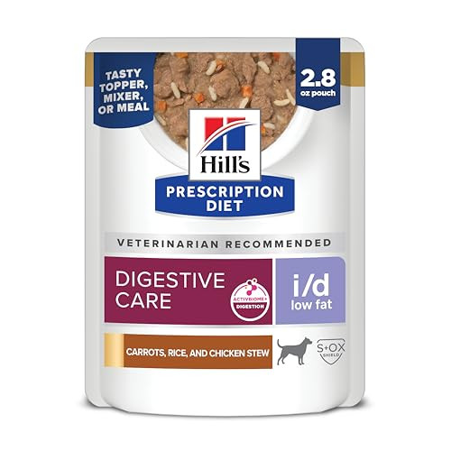 Hill's Prescription Diet I/D Low Fat Wet Dog Food Chicken Carrot & Rice Stew 2.8 Oz 24Pack