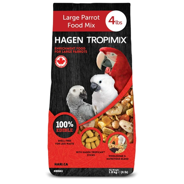 Hari Tropimix Bird Food Hagen Large Parrot Food With Seeds Fruit Nuts 4 Lb