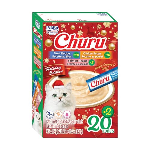 Inaba Churu Cat Treats Lickable Squeezable Creamy Pur'e Cat Treat With Vitamin 0.5Oz Variety Pack