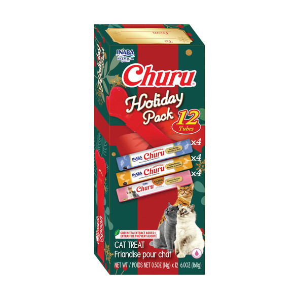 Inaba Churu Cat Treats Lickable Squeezable Creamy Pur'e Cat Treat With Taurine 0.5Oz Variety Pack