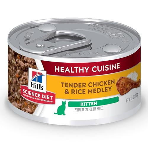 Hill's Science Diet Kitten Healthy Cuisine Wet Cat Food Chicken & Rice . Cans 2.8 Oz 24Pack