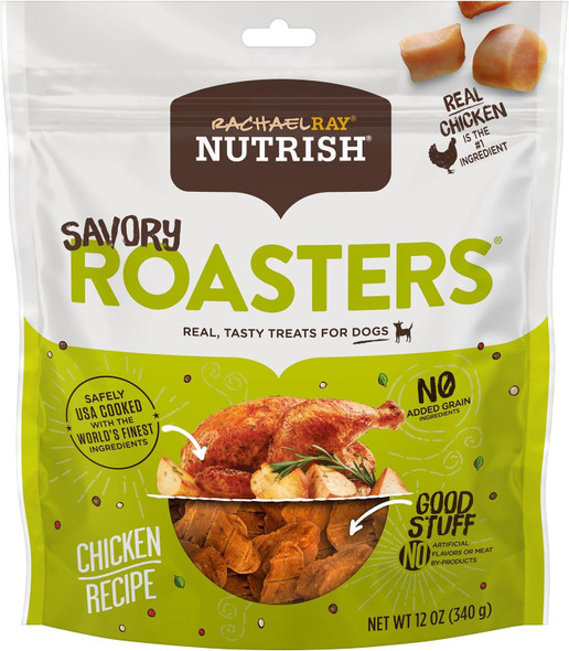 Rachael Ray Nutrish Savory Roasters Real Meat Dog Treats, Roasted Chicken Recipe, 12 Ounces, Grain Rachael Ray Nutrish Savory Roasters Real Meat Dog Treats, Roasted Chicken Recipe, 12 Ounces, Grain