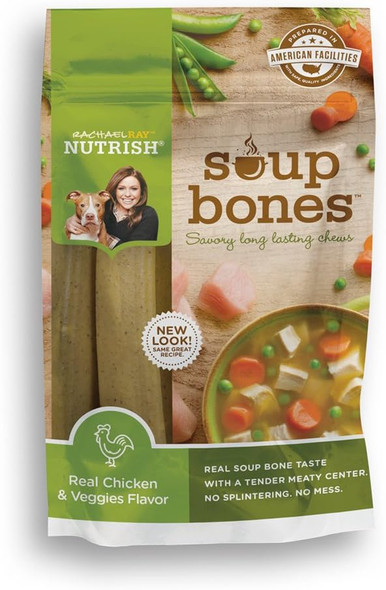 Rachael Ray Nutrish Soup Bones Dog Treats, Chicken Flavor, 3-Count , 6.3 Oz, (Pack Of 4) Rachael Ray Nutrish Soup Bones Dog Treats, Chicken Flavor, 3-Count , 6.3 Oz, (Pack Of 4)