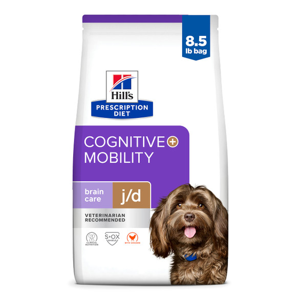 Hill's Prescription Diet Brain Care + J/D Joint Care Dry Dog Food Chicken 8.5 Lb
