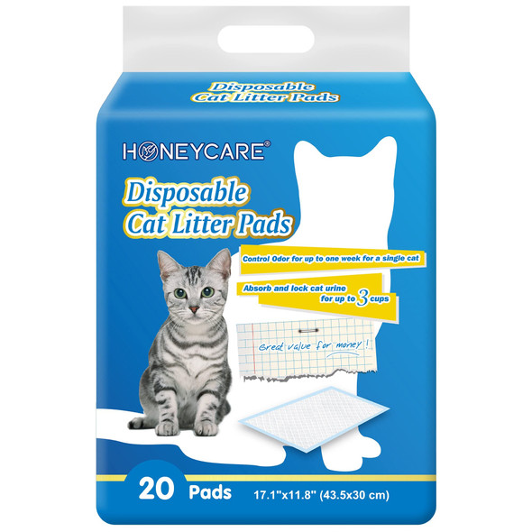 Honey Care AllAbsorb Cat Litter Pads 17.1 By 20 Count 11.8Inch