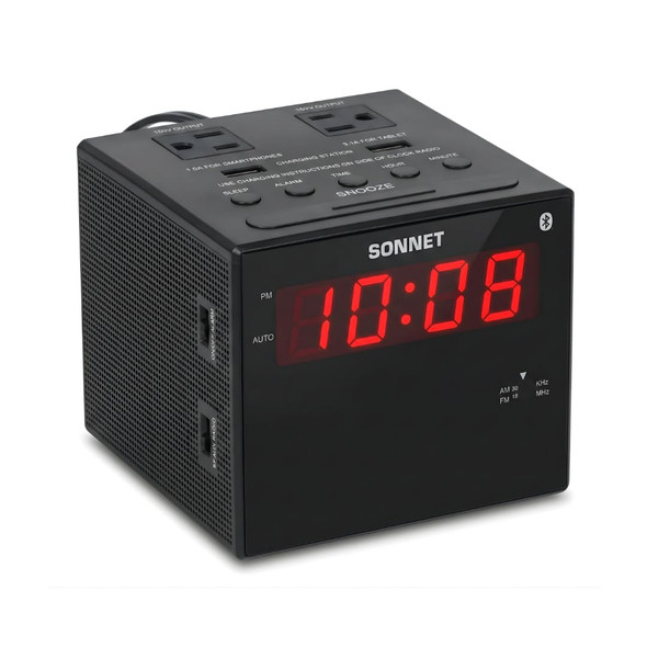 KenTech Sonnet Digital Alarm Clock Radio With Charging Station Bluetooth Am/Fm Radio