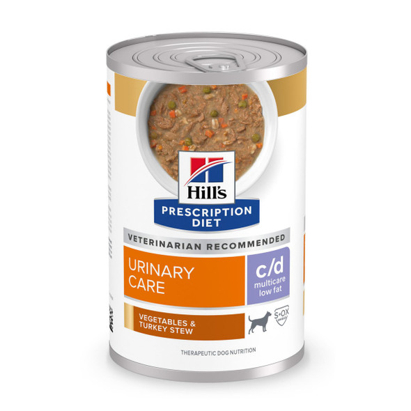 Hill's Prescription Diet C/D Multicare Low Fat Urinary Care Wet Dog Food Vegetables & 12.5 Oz 12Pack