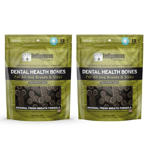 Indigenous Pet Dental Health Bones Original Fresh Breath 2Pack Each 17 Oz 2Pack
