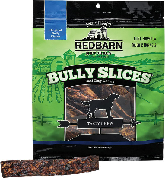 Redbarn Bully Slices for Dogs Highly Palatable, Long-Lasting Natural Dental Treats with Functional Ingredients, 9 oz. (Pack of 2) - Original Bully