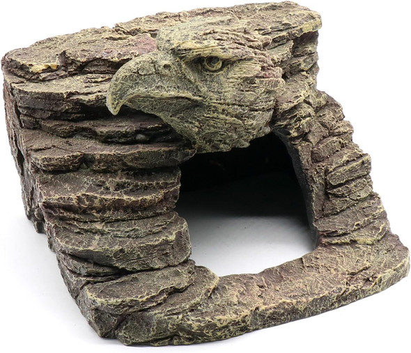 Large Reptile Cave Climb Hideout Hideaway, Aquarium Decorations, Resin Rock Stone Cave Fish Tank Decorations for Betta Fish, Shrimp, Lizards, Leopard Gecko