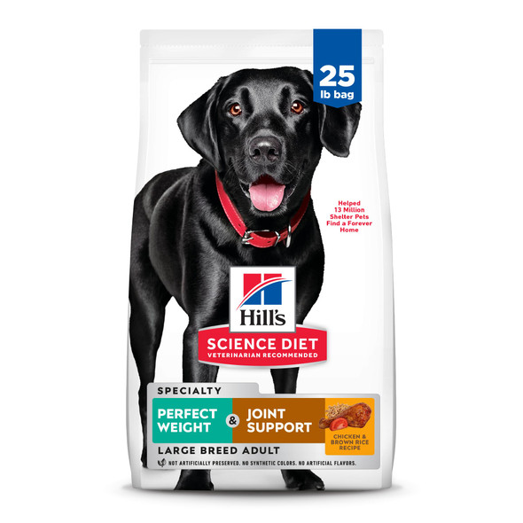 Hill's Science Diet Adult Perfect Weight & Joint Support Large Breed Dry Dog Food 25 Lb