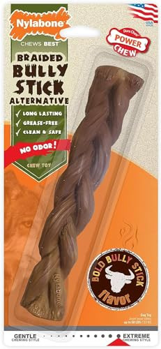 Nylabone 2 Pack Of Power Chew Extreme Chewing Braided Bully Stick Alternative 2 Pack