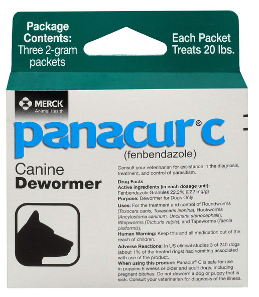 Panacur C Canine Dewormer (Fenbendazole) 2 GramWhite