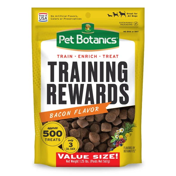 Pet Botanics Pouch Training Rewards Soft & Chewy Bacon Flavor With 500 Treats 20 Oz
