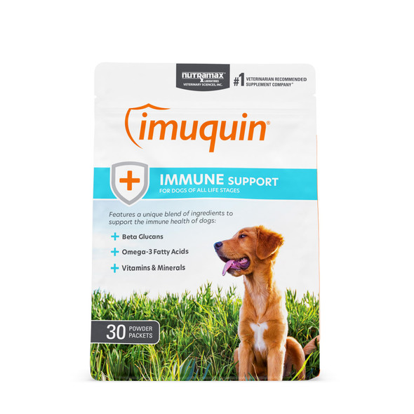 Nutramax Laboratories Imuquin Immune Health Supplement Powder For Dogs With Beta Glucans Marine 30 Pack