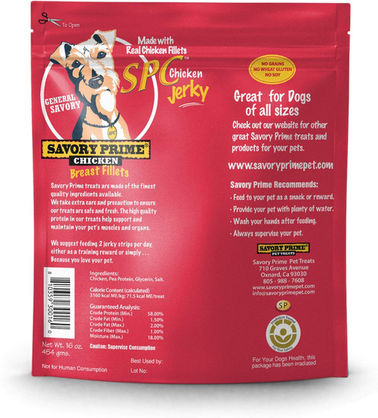 Savory Prime Chicken Jerky Treat, 16-Ounce, All Breed Sizes, Model: 30016
