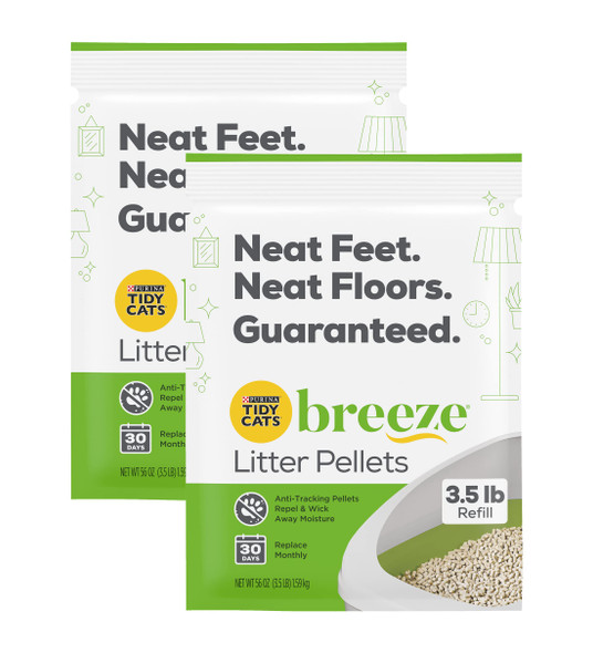 Purina Litter Tidy Cats Breeze Litter Pellets Refill Pouch Made For Multiple Cats 3.5 Lb Pack Of 2