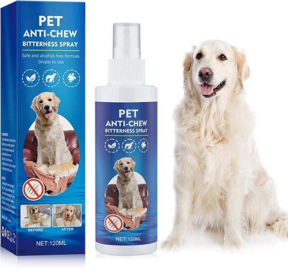Pudxlre No Chew Spray For Dogs Bitter Apple Effective Anti Chew Spray 120Ml