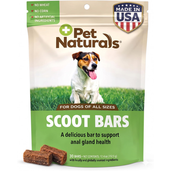 Pet Naturals Scoot Bars Fiber Supplement For Dogs Pumpkin And Tree Larch Extract 30 Count