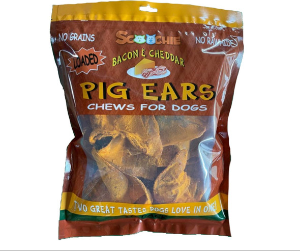 Pig Ears Dog chew Bacon and Cheese Flavor with Real Cheddar Cheese (Bacon & Cheddar - 10 Count) Pig Ears Dog chew Bacon and Cheese Flavor with Real Cheddar Cheese (Bacon & Cheddar - 10 Count)