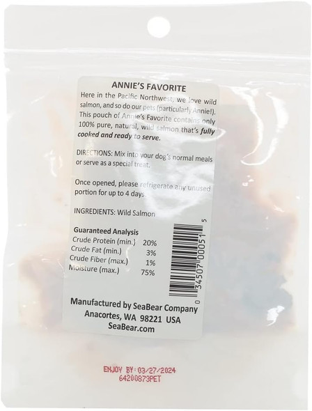 SeaBear - Annie's - A Wild Salmon Treat for Dogs - 3 oz - 12 Pack SeaBear - Annie's - A Wild Salmon Treat for Dogs - 3 oz - 12 Pack
