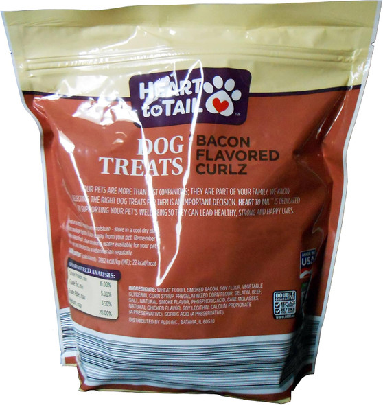 Shep Heart to Tail Dog Treats Bacon Flavored Curlz 25 oz