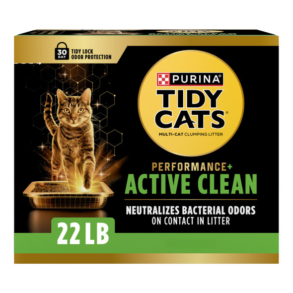 Purina Tidy Cats Performance Plus Active Clean Scented Clumping Multi Cat Litter . Box 22 Lb