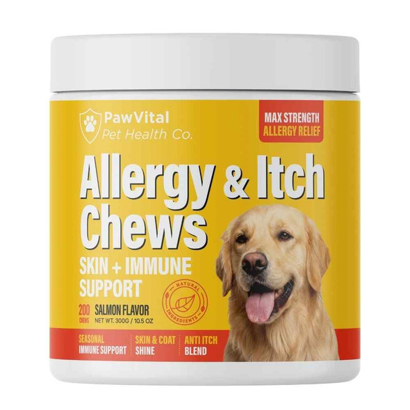 Pawvital Dog Allergy Chews Dog Allergy Relief For Itching Skin & Paw 200Ct