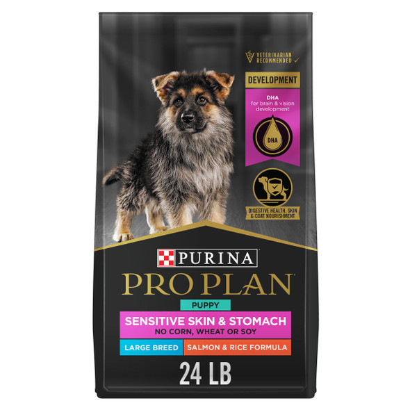 Purina Pro Plan Sensitive Skin And Stomach Large Breed Puppy Food Salmon And Rice 24 Lb