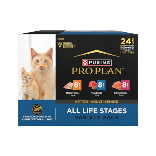 Purina Pro Plan High Protein Wet Cat Food Pate All Life Stages Classic Entree Variety Pack