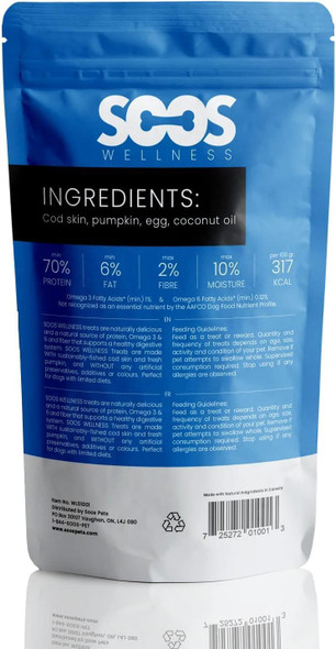 SOOS Cod and Pumpkin Dog Treats Training Dog Treats Dog Chews Cat Treats All Natural Dogs and Cats Wellness Treat for Pets - 1x Pack 85gr / 3oz SOOS Cod and Pumpkin Dog Treats Training Dog Treats Dog Chews Cat Treats All Natural Dogs and Cats Wellness Treat for Pets - 1x Pack 85gr / 3oz