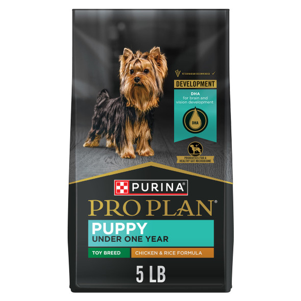 Purina Pro Plan High Protein Toy Breed Puppy Food Dha Chicken And Rice Formula 5 Lb