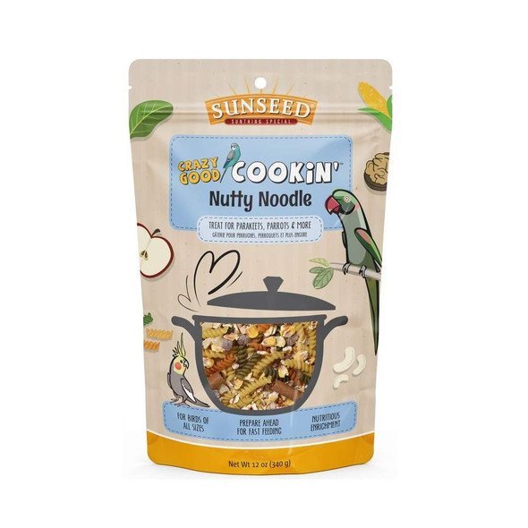 Sunseed Crazy Good Cookin Bird Treat Nutty Noodle With Pineapple And Apricot 12 Ounces